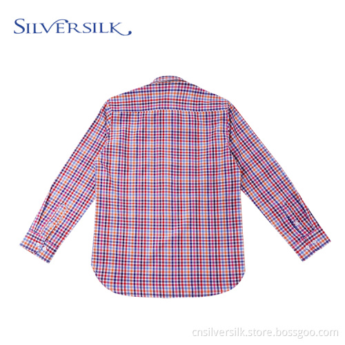 Preppy Tops Blouse Colorful Checks Boys Shirts Long